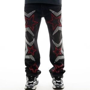 STAR EMBELLISHED RHINESTONE DENIM
